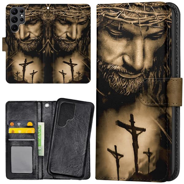 Samsung Galaxy S22 Ultra - Plånboksfodral/Skal Jesus