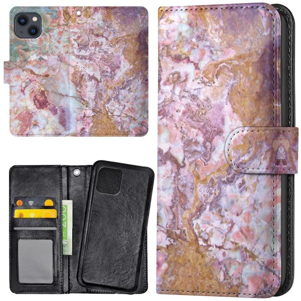 iPhone 13 - Lommebok Deksel Marmor Multicolor