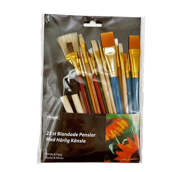 Penselset Artist / Blandade Målarpensel - 25-pack multifärg