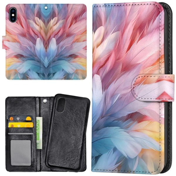 iPhone X/XS - Plånboksfodral/Skal Feathers