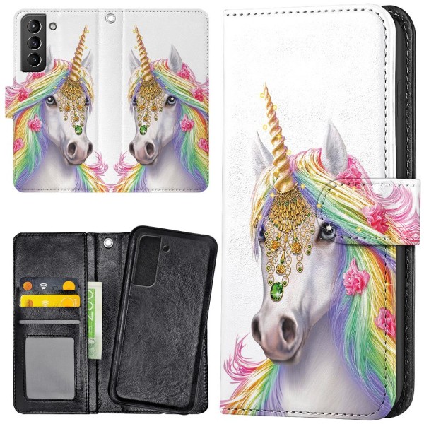 Samsung Galaxy S21 - Plånboksfodral/Skal Unicorn/Enhörning