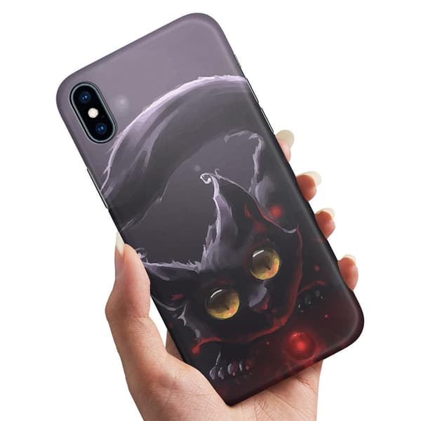 Deksel / Mobildeksel til iPhone X / XS - Svart Katt