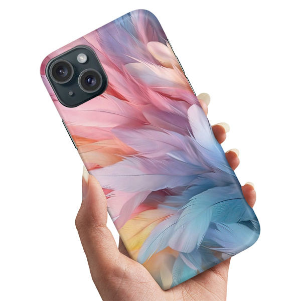 Skal / Mobilskal till iPhone 14 / 15 Plus - Feathers