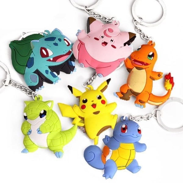 6-Pak - Pokémon Nøglering / Nøgleholder – Pokémon Multicolor