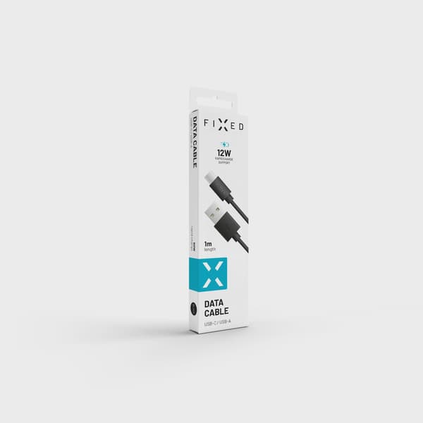 FIXED USB-A till USB-C kabel 1m Svart
