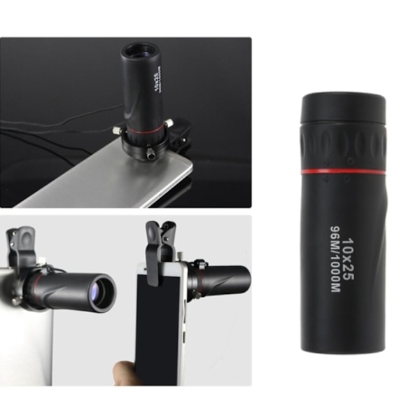 Monokulær Kikkert - 10x25 Black