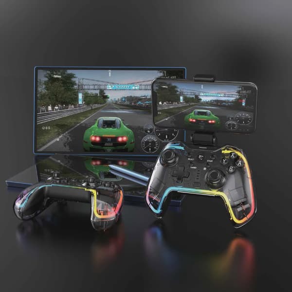 White Shark PRAETORIAN BT RGB Gamepad Klar/Svart
