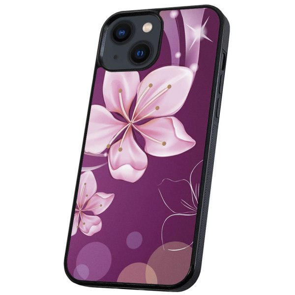 iPhone 14 Plus - Deksel/Mobildeksel Hvit Blomst