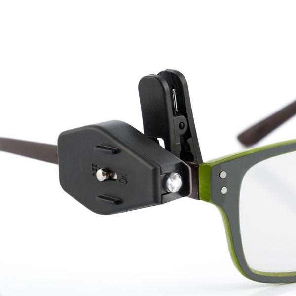LED-lampe til briller - Fastgøres direkte på brillerne Black