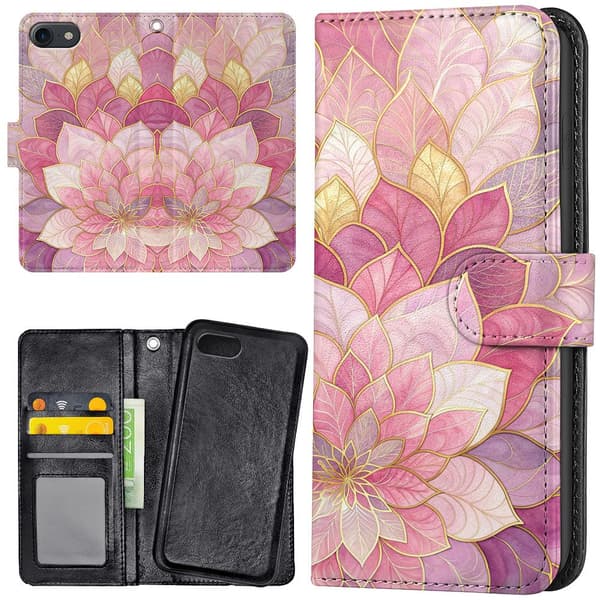iPhone 16e/17e - Plånboksfodral/Skal Flower