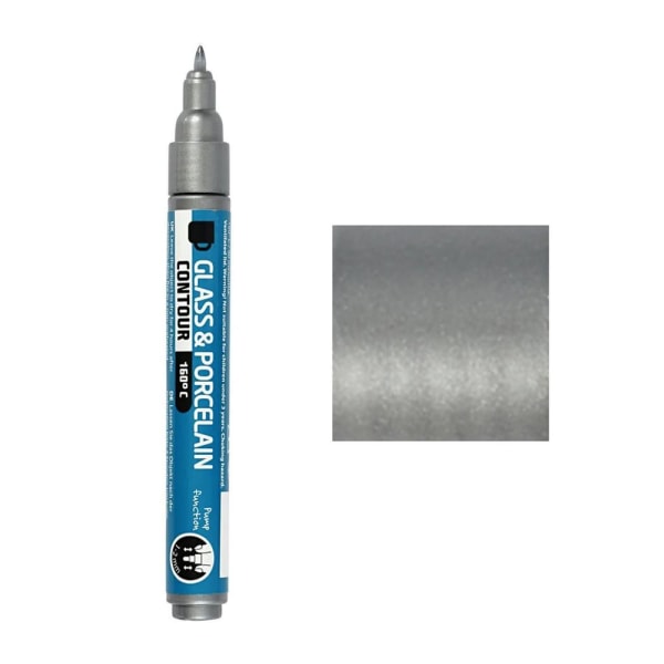 Porslin- & Glaspenna - Välj färg! Silver Silver (1-2 mm)