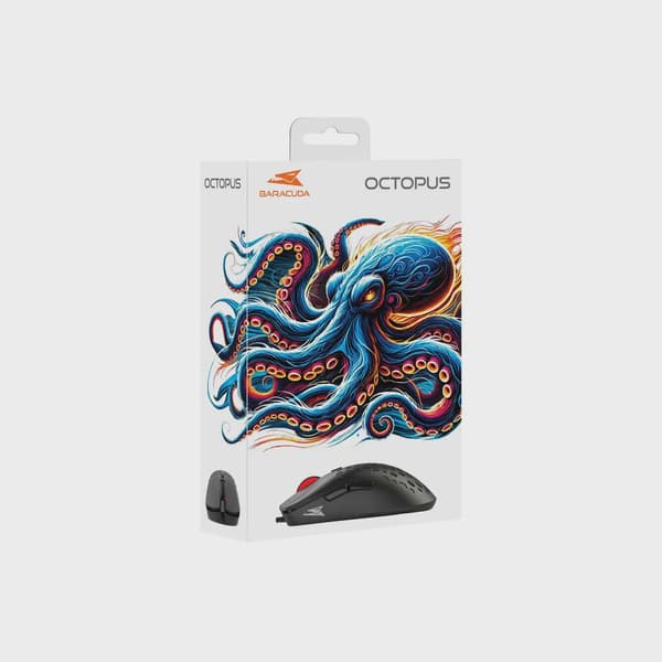 Baracuda OCTOPUS Gaming Mus 6D 3.600dpi Svart