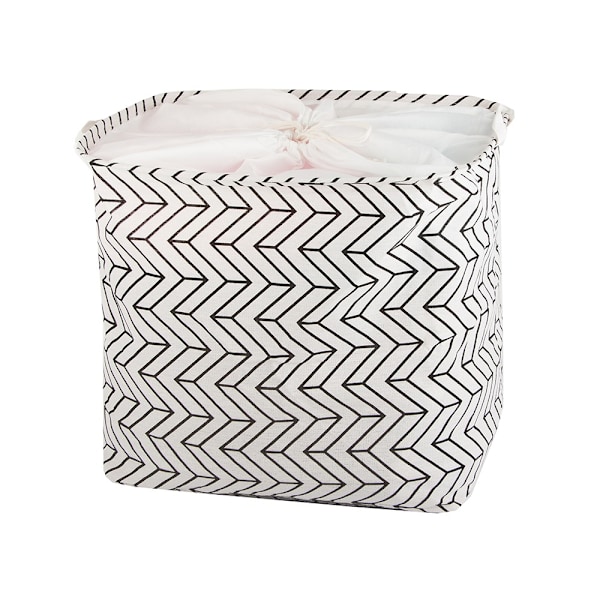 Hopfällbar Tvättkorg - 90L White Vit (Mönstrad)