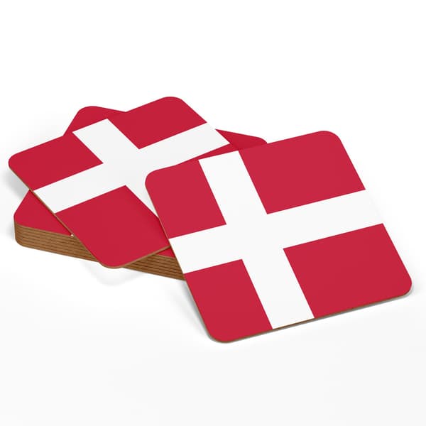 4-Kpl - Lasinaluset Tanska - Lasinaluset Juomalaseille Multicolor