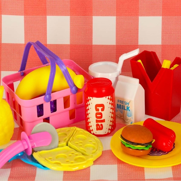 Picknickkorg snabbmat pizza leksaksmat