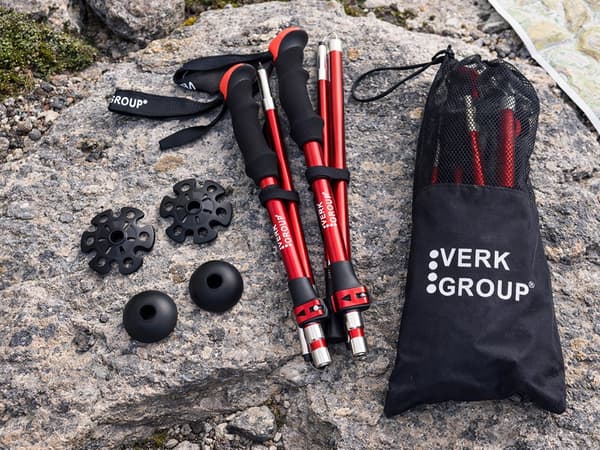 Gåstavar nordic walking set Red
