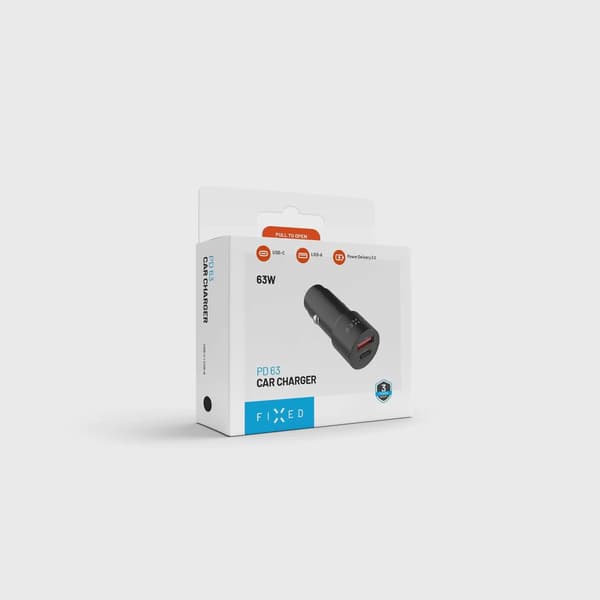 FIXED Supersnabb 63W USB-A/C Billaddare Svart