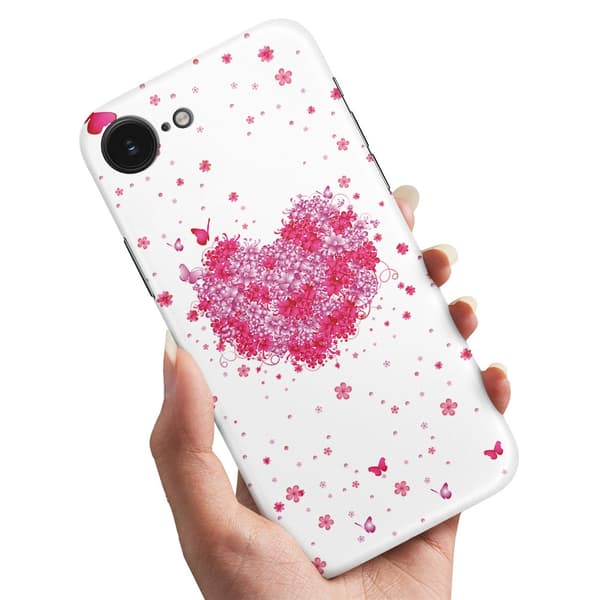 Cover / Mobilcover til iPhone 16e / 17e - Blomsterhjerte