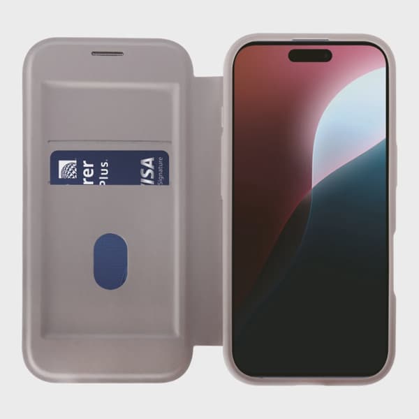 Vivanco Mag Wallet Plånboksfodral iPhone 16 Pro Greige