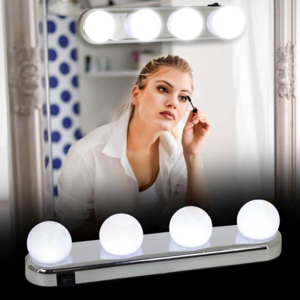LED-lampa med Sugkopp för Spegel - Spegelbelysning Ljusgrå