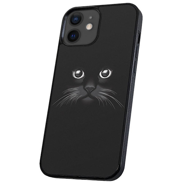 iPhone 12/12 Pro - Skal/Mobilskal Svart Katt multifärg