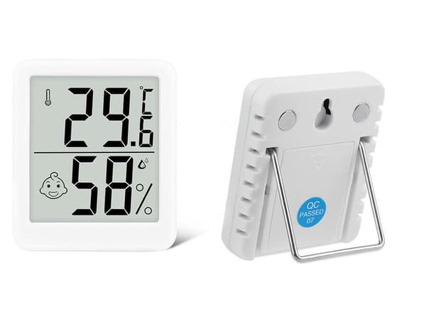 Digital termometer mini väderstation rumshygrometer batterimagnet White