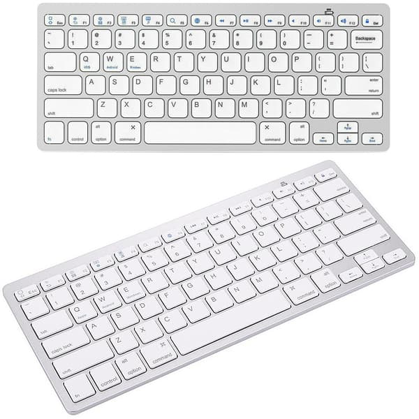 Trådlöst bluetooth-tangentbord för pc ipad mac liten slimmad lågprofil Vit