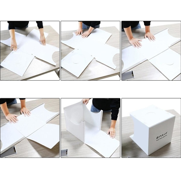 Telt til Fotografering / Lystelt m. LED-panel - Fotoboks (550LM) White