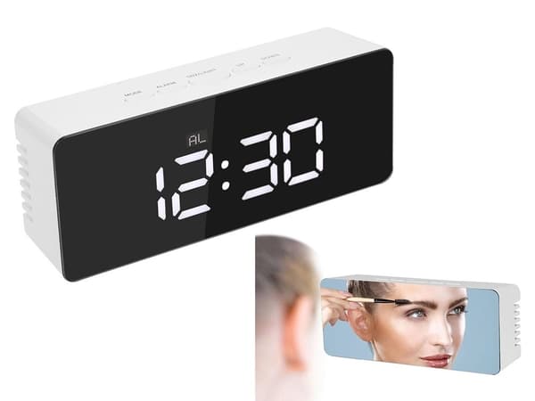 Vækkeur med LED & Termometer – Ur White