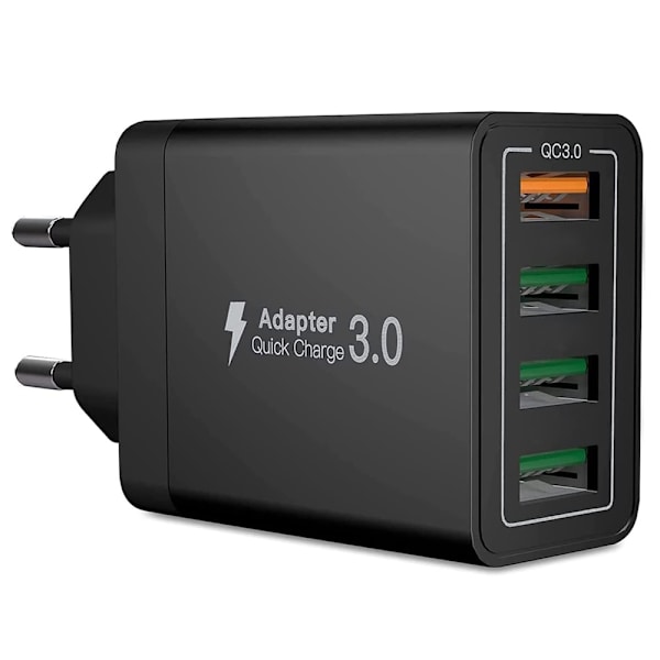 4x Mobilladdare / Laddare - USB Väggladdare - Snabbladdare