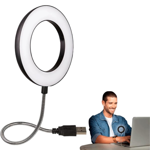 Laptop USB-lampa / Selfie - LED Vit