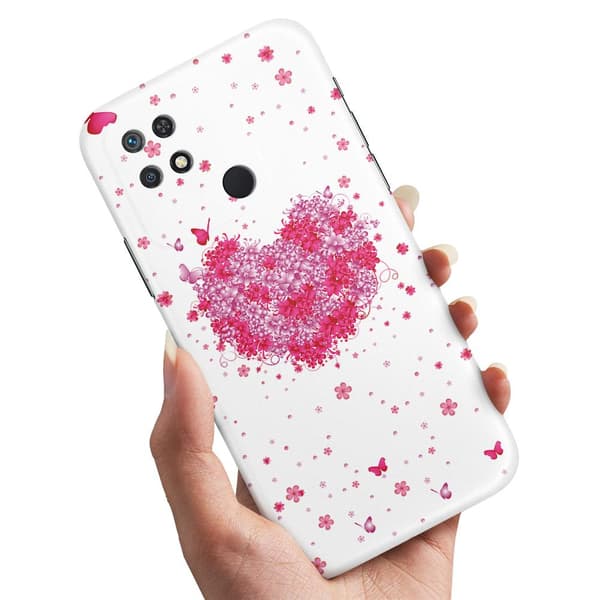 Deksel / Mobildeksel til Xiaomi Redmi 10C - Blomsterhjerte