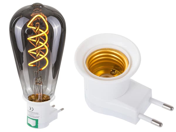 Eluttag Adapter för Glödlampa - E27