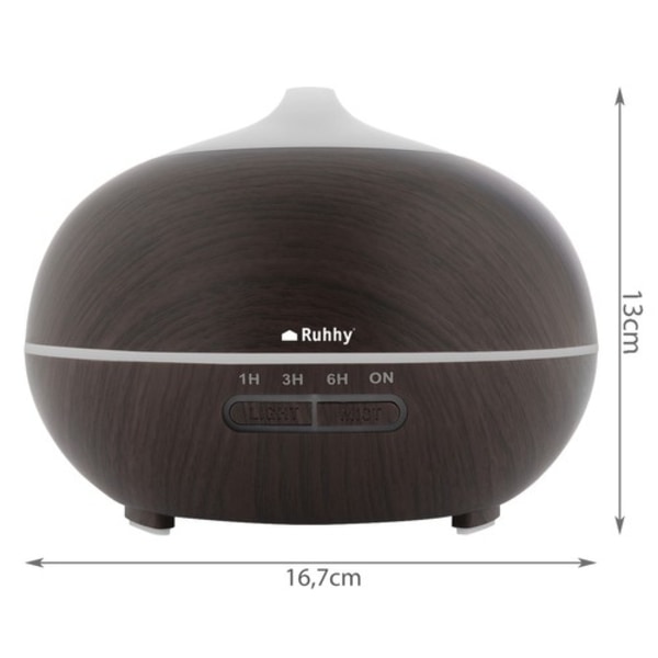 Elektrisk Aromalampe / Duftspreder - Sprer Eteriske Oljer Dark brown