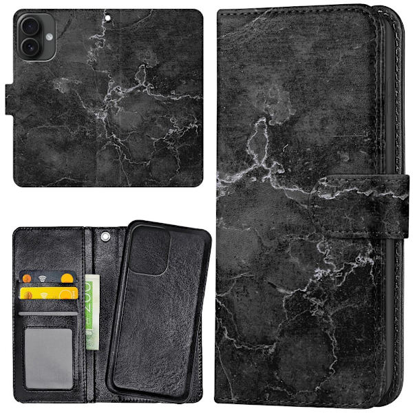 iPhone 16 Plus - Plånboksfodral/Skal Marmor