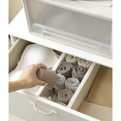Justerbar Avdelare för Låda - 42-56 cm Vit - 4-Pack