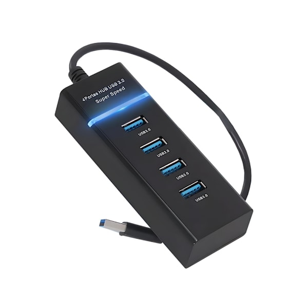 USB 3.0-Hubb - 4-Portar Black