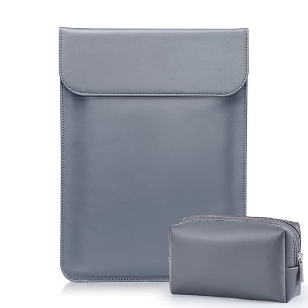 13,3" Laptopfodral / Datorväska / Macbook - Läder grå