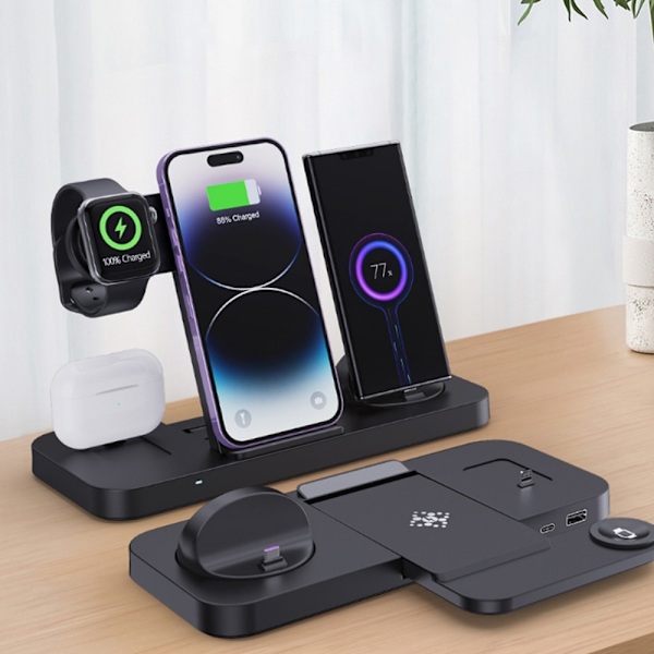 Ladestasjon for Mobil, Smartwatch & Hodetelefoner – Induksjon White