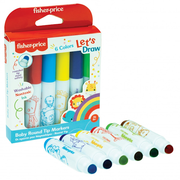 Fisher-Price Let's Draw tvättbara tuschpennor 6-pack