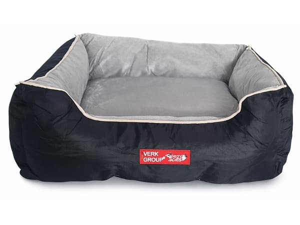 Hundbädd soffa velour medium grå