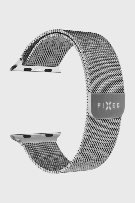 FIXED Mesh metallrem för Apple Watch 42/44/45/49mm Silv.