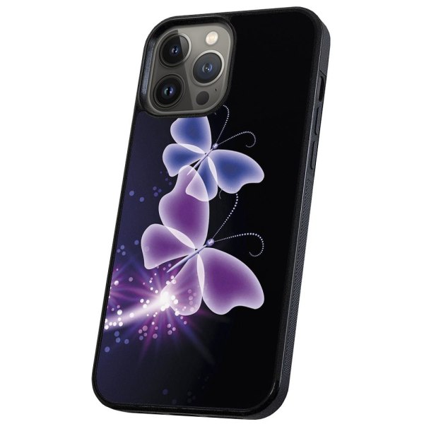 iPhone 14 Pro - Skal/Mobilskal Lila Fjärilar