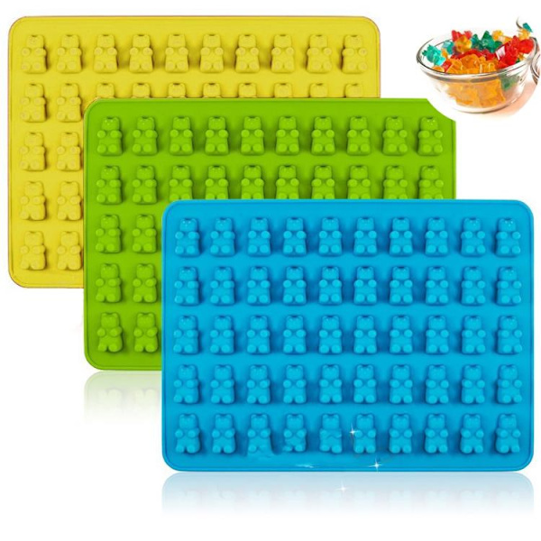 2-Kpl - Silikonimuotti Kumikarhut / Jäämuotti - 100 karhua Multicolor