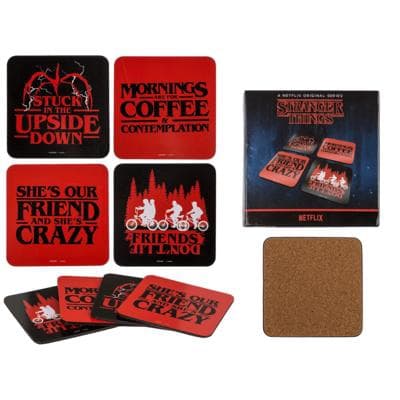 4-Pack Glasunderlägg Stranger Things - Underlägg till glas Multicolor
