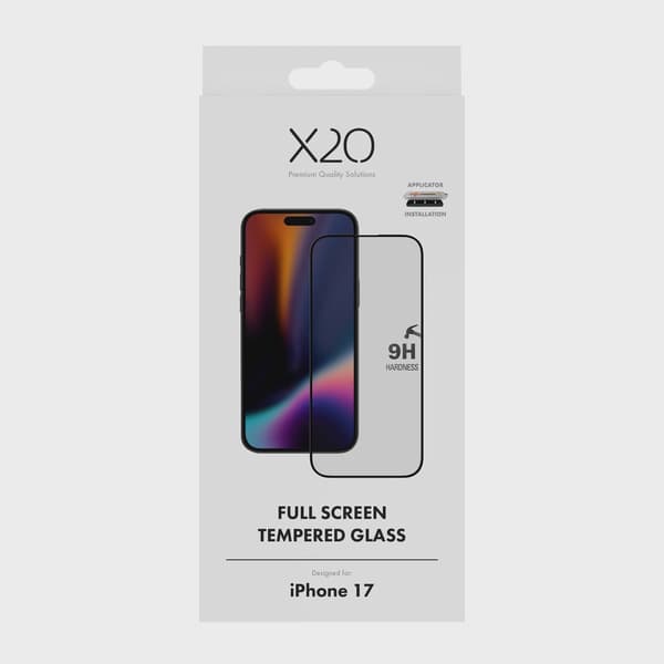 X2O Premium Full Screen Skärmskyddsglas iPhone 17/16 Pro