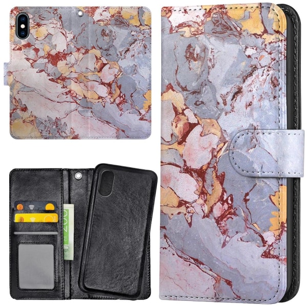 iPhone XS Max - Plånboksfodral/Skal Marmor