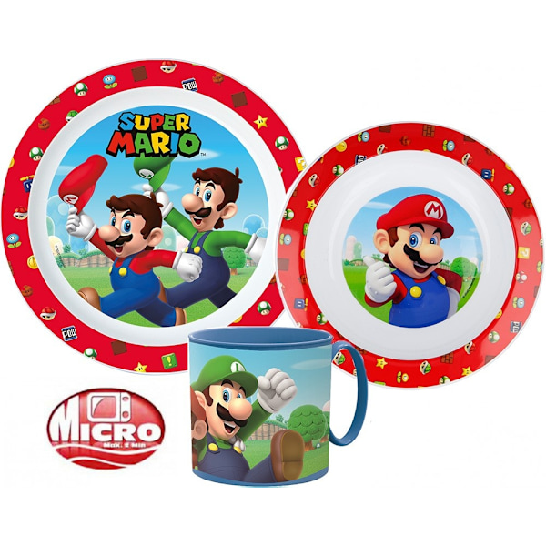 Mikroplastset med Super Mario matset och mugg 265 ml
