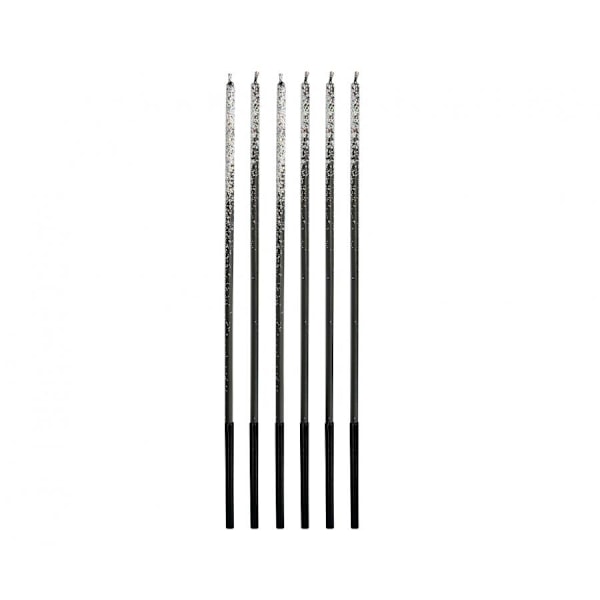 Set med 6 färgglada glittertårtkubbstickor i ombre-design