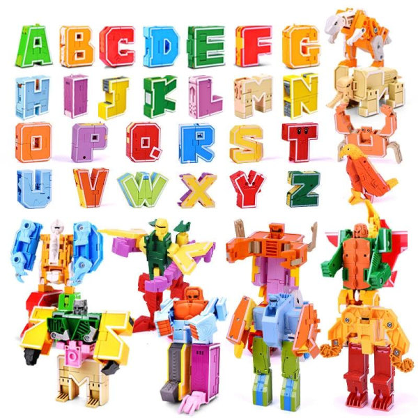 Alphabet Robot Toy - Kirjaimet muuttuvat roboteiksi Multicolor